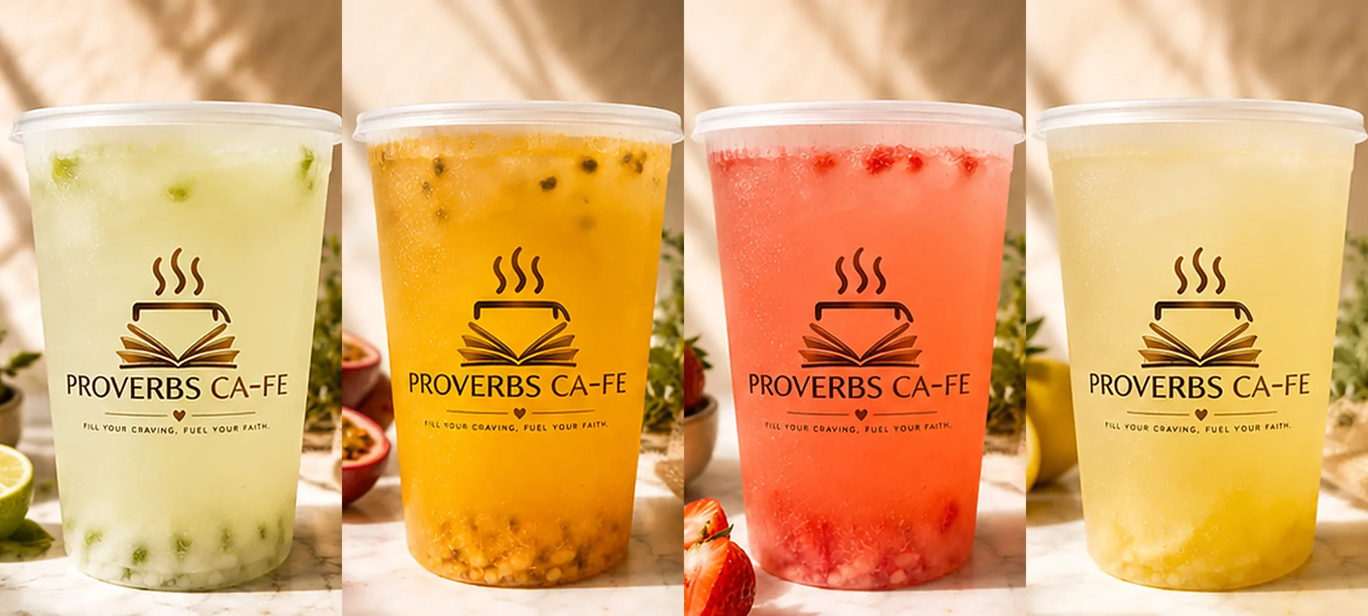 Brazilian, Passion Fruit, Strawberry and Classic lemonade buckets